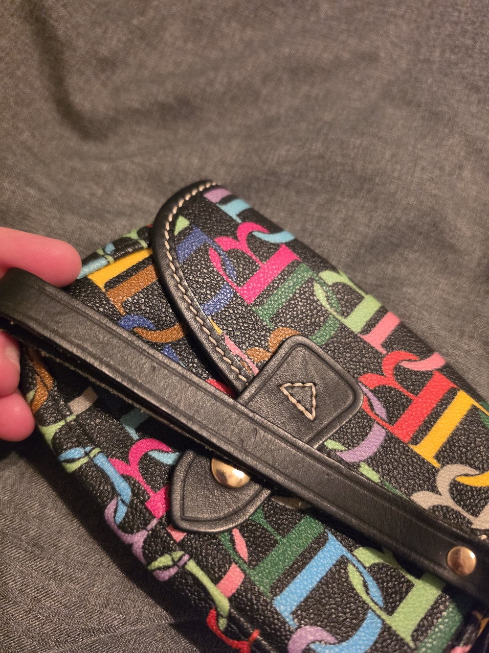 Dooney & Bourke Multicolor Signature Wristlet - Picture 5 of 6